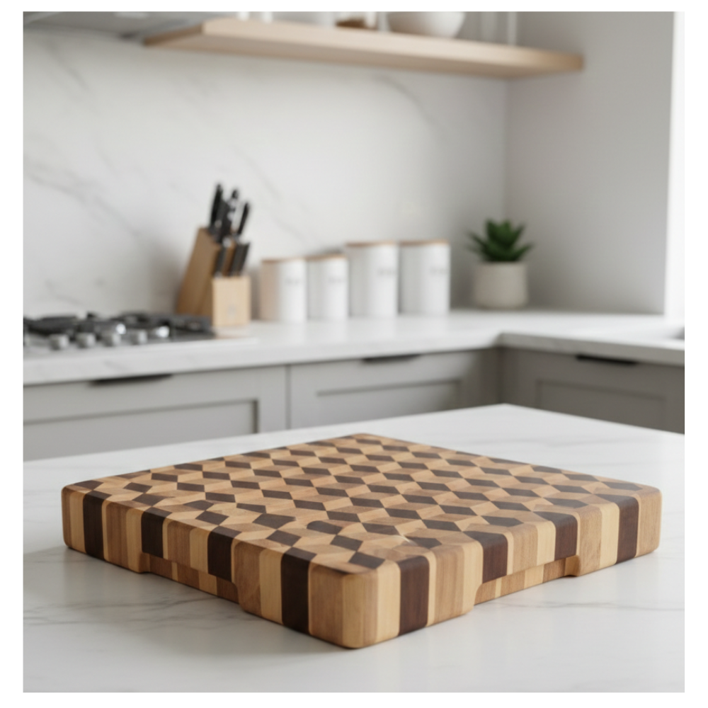 เขียงไม้ ลิงโก้ จัมพ์ รุ่น END GRAIN สามมิติ ขนาด 30X30 ซม_3